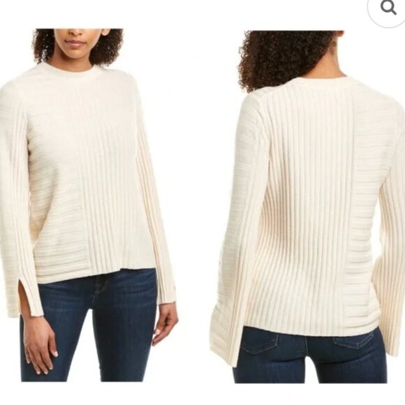 Equipment Emmaline Rib Wool & Cashmere Sweater Cream Ivory - Picture 6 of 6